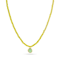 Lemon Jade Gemstone Drop Necklace