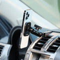 Image of Offroam MagSafe-compatible Phone Mount installed securely in Lexus GX 460 2010-2021. This premium phone mount installs easily without drilling or glue. High force magnets hold phone on any trail, road, or track. Perfect placement without blocking screens, driver view, or air flow. Fully adjustable positioning.