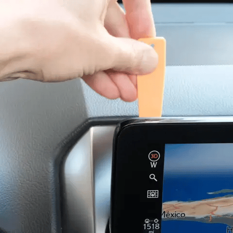 Animation of Offroam Mounting Base installation for Lexus GX 460 2022-2023. This premium all metal phone mounting base installs easily without drilling or glue. Perfect placement without blocking screens, driver view, or air flow.