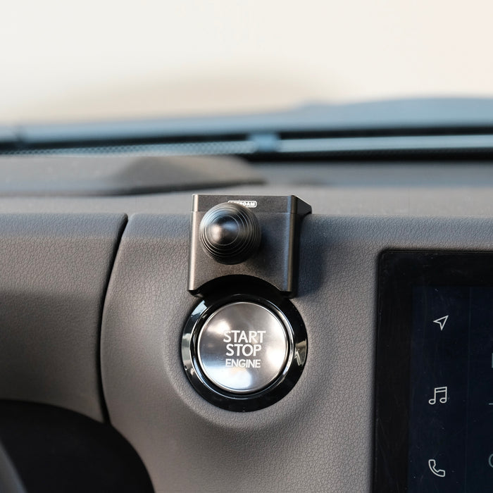 Image of Offroam Mounting Base installed securely in Lexus GX 550 2024-2026. This premium all metal phone mounting base installs easily without drilling or glue. Perfect placement without blocking screens, driver view, or air flow.
