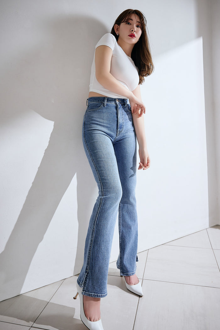 【light blue / blue】New York High-Waisted Jeans