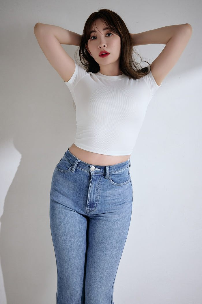 【light blue / blue】New York High-Waisted Jeans