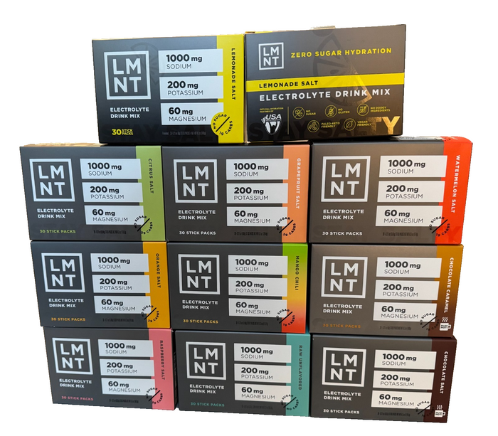 LMNT electrolyte drink mix flavor assortment