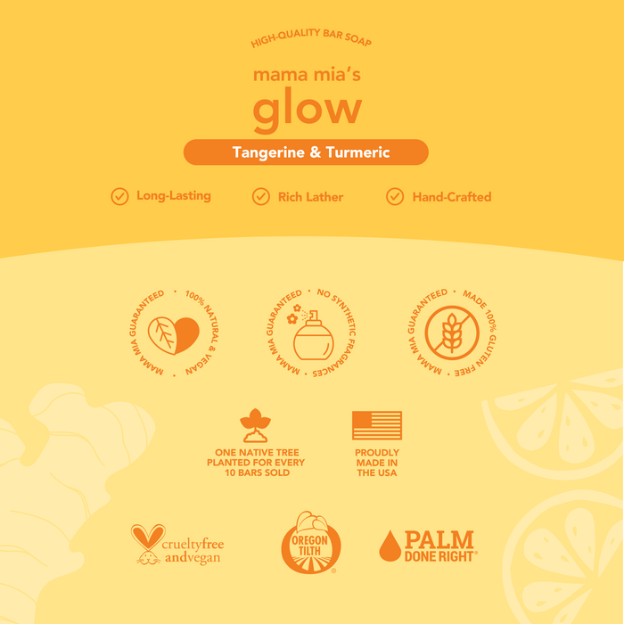 Mama Mia's Glow Organic Bar Soap, 4-pack
