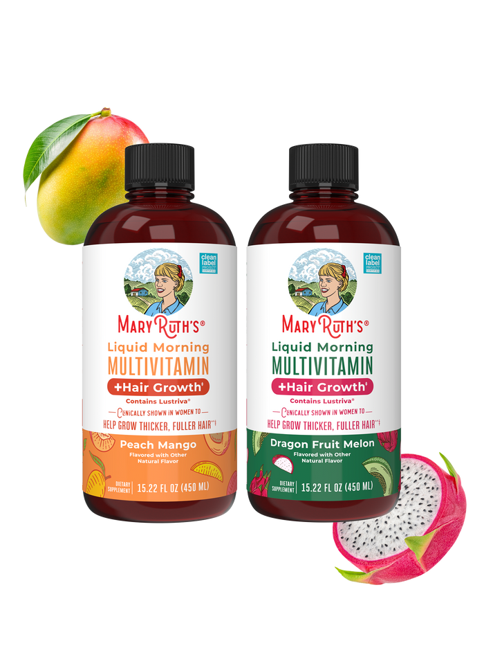 MaryRuth's Hair Growth Flavor Bundle Peach Mango and Dragon Fruit Melon
