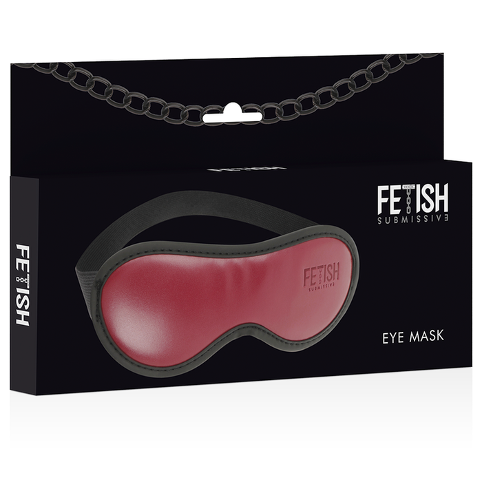 Mască FETISH SUBMISSIVE Eye Mask, pentru jocuri erotice BDSM, din piele vegană, culoare roșu