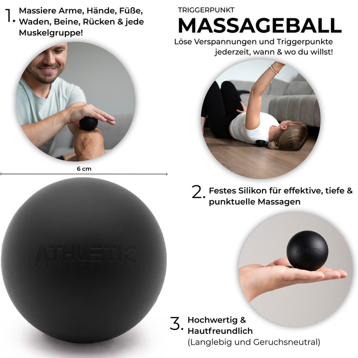 Massageball/Lacrosse Ball (Schwarz) - Athletic Aesthetics