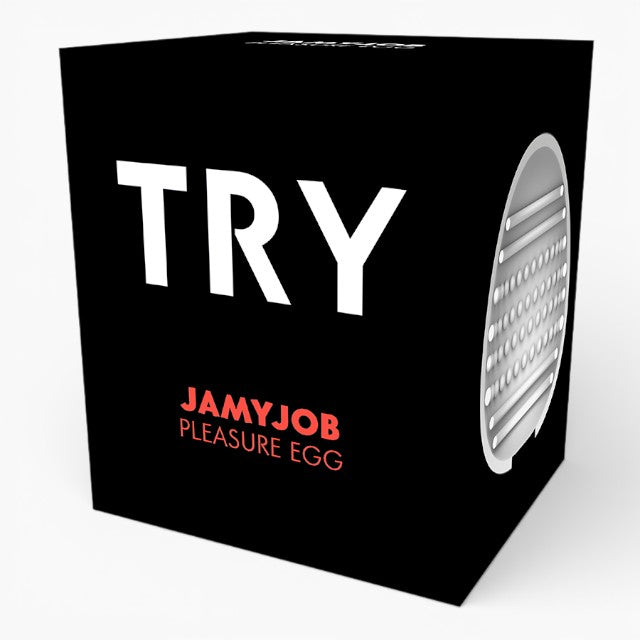 Masturbator manual JAMYJOB Egg Masturbator Black Version, din TPE transparent, texturizat, în formă de ou