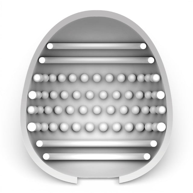 Masturbator manual JAMYJOB Egg Masturbator Black Version, din TPE transparent, texturizat, în formă de ou