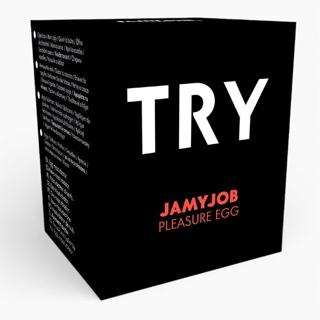Masturbator manual JAMYJOB Egg Masturbator Black Version, din TPE transparent, texturizat, în formă de ou