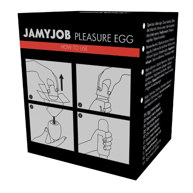 Masturbator manual JAMYJOB Egg Masturbator Black Version, din TPE transparent, texturizat, în formă de ou