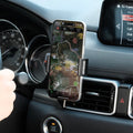 Image of Offroam Phone Mount installed securely in Mazda CX-5 2017-2025. This premium phone mount installs easily without drilling or glue. Spring loaded Universal holder for use with any phone. Perfect placement without blocking screens, driver view, or air flow. Fully adjustable positioning.
