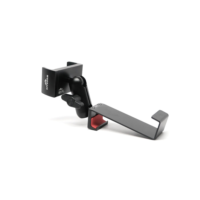 Image of Offroam Phone Mount for Mercedes-Benz Sprinter 2019-2026. This premium all metal phone mounting base installs easily without drilling or glue. Perfect placement without blocking screens, driver view, or air flow.