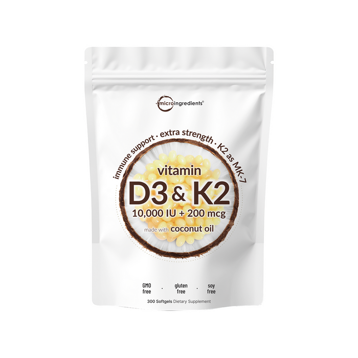Micro Ingredients Vitamin D3 and K2 300 softgels