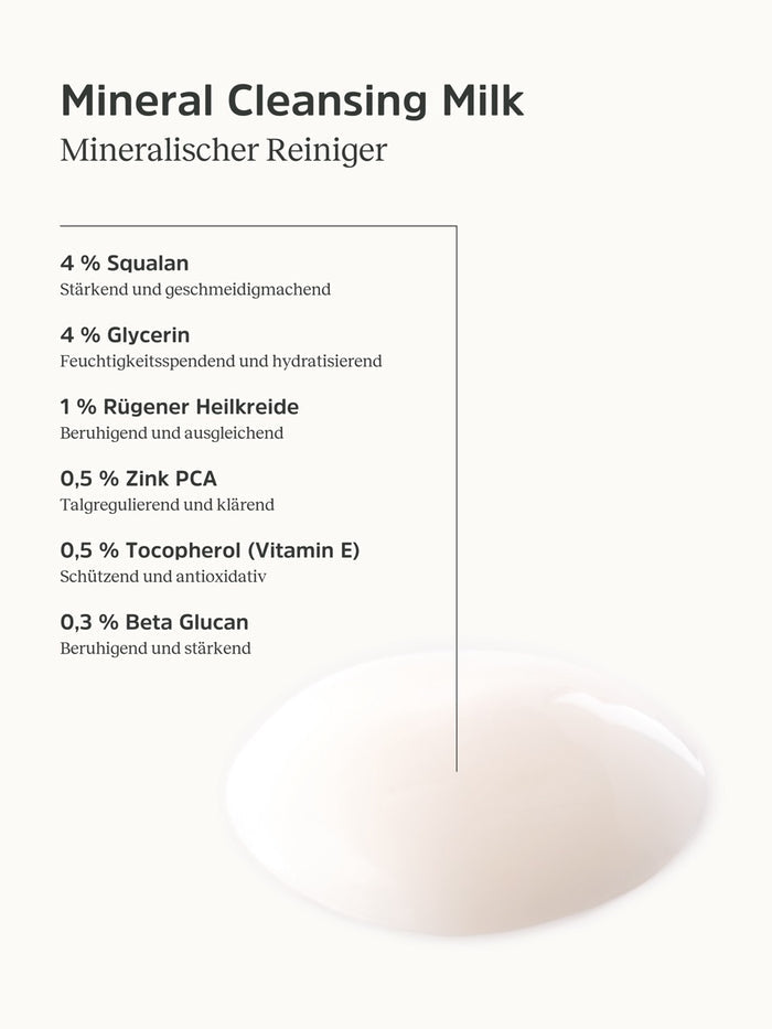 Konsistenz und Informationen zur Mineral Cleansing Milk