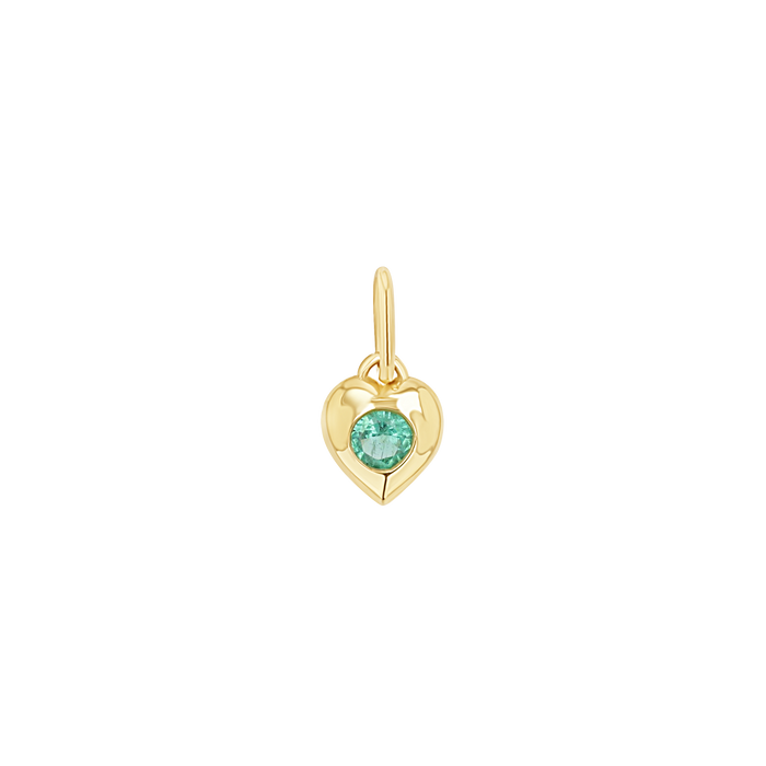 Mini Puff Heart Gemstone Charms