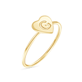 Moyen Initial Heart Ring