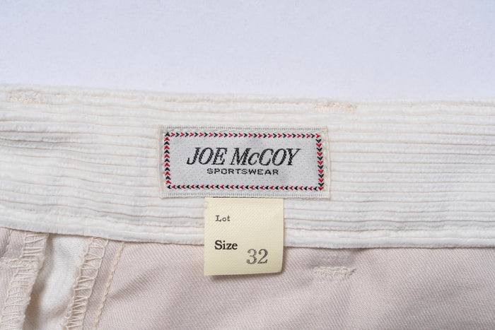 MP25105 DOUBLE-PLEAT CORDUROY TROUSERS - WHITE