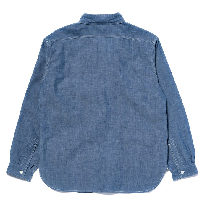 MS25104 8HU CHAMBRAY SERVICEMAN WORK SHIRT - LIGHT BLUE