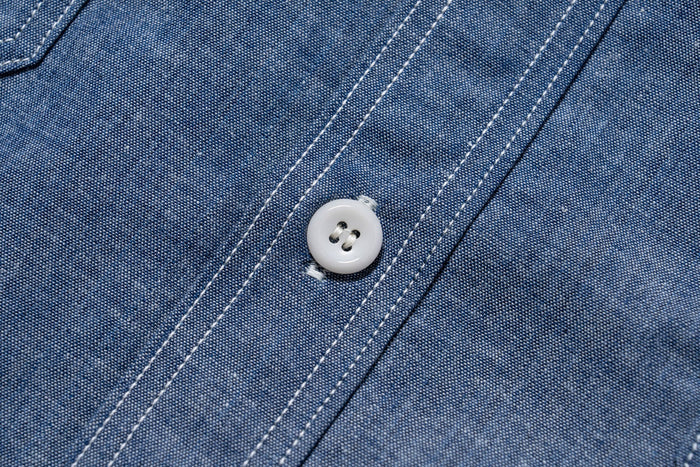 MS25104 8HU CHAMBRAY SERVICEMAN WORK SHIRT - LIGHT BLUE