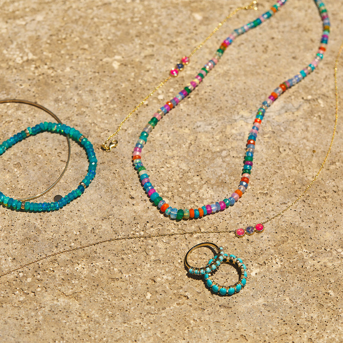 Multicolor Ethiopian Opal Bead Necklace