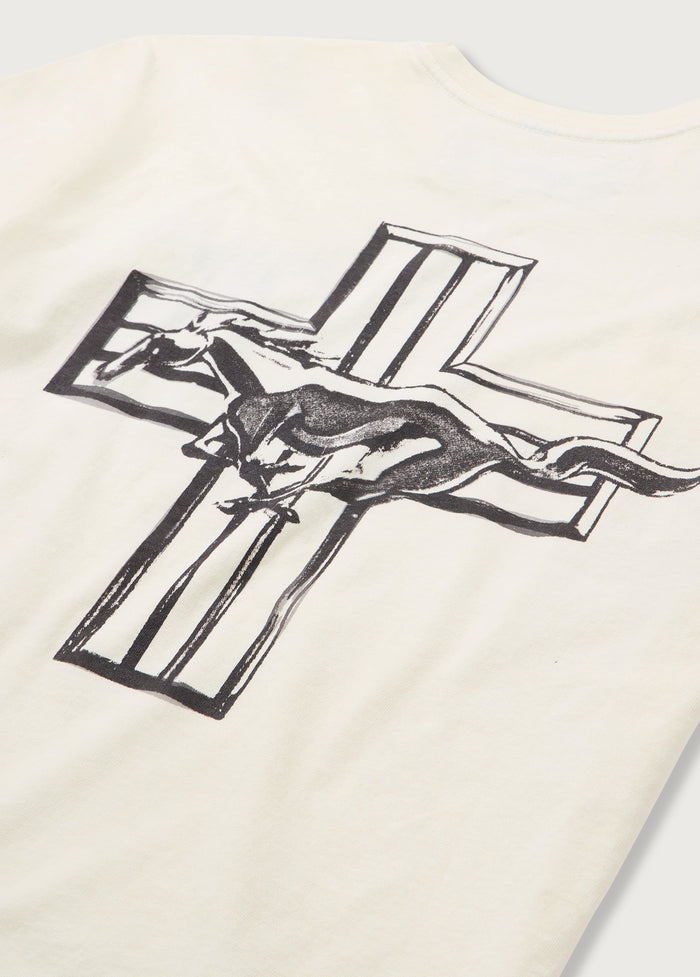MUSTANG CROSS TEE S/S - BONE