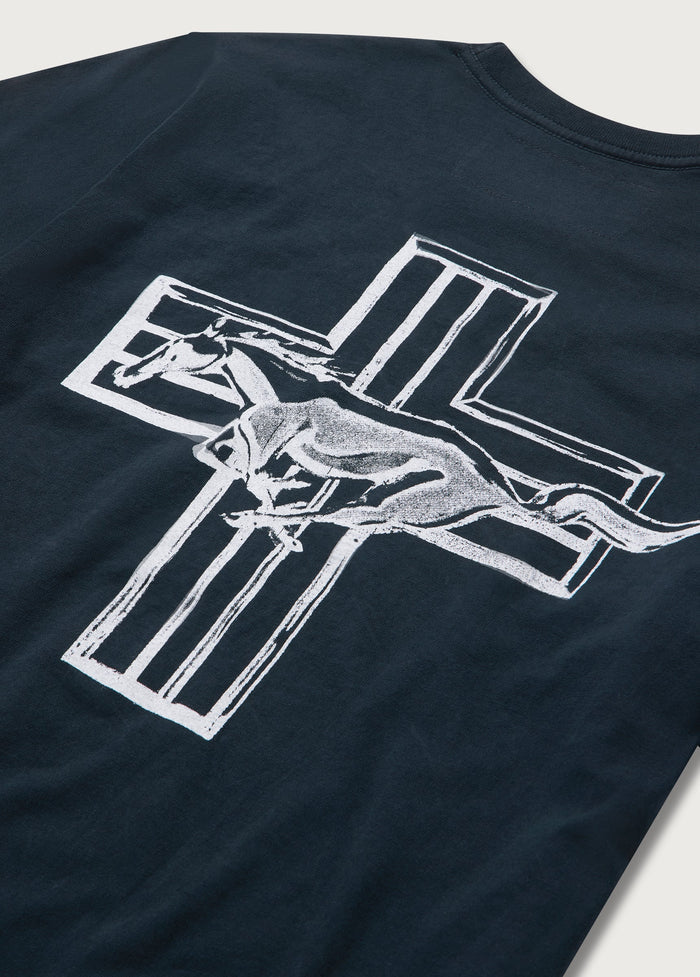 MUSTANG CROSS TEE S/S - HARD WASHED BLACK