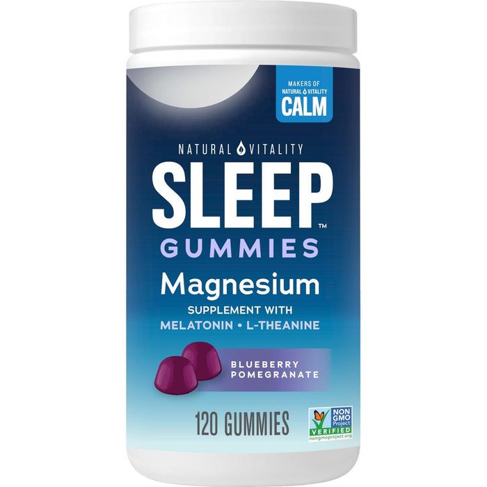 Natural Vitality SLEEP Blueberry Pomegranate Magnesium Gummies – 120 Count