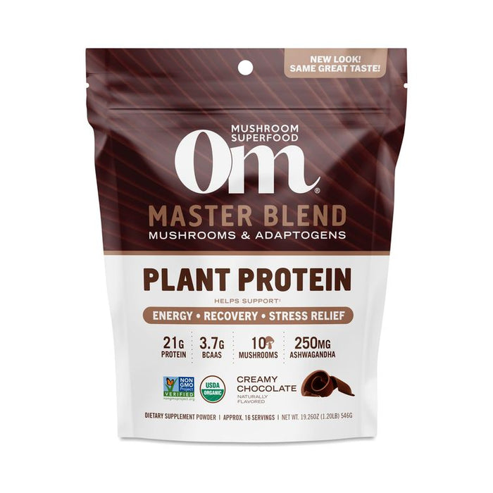 OM Mushroom Master Blend Protein Powder – Chocolate, 19.26 oz