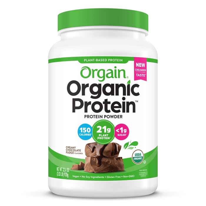 Orgain Organic Plant-Based Protein Powder Creamy Chocolate Fudge 2.03 lb – front