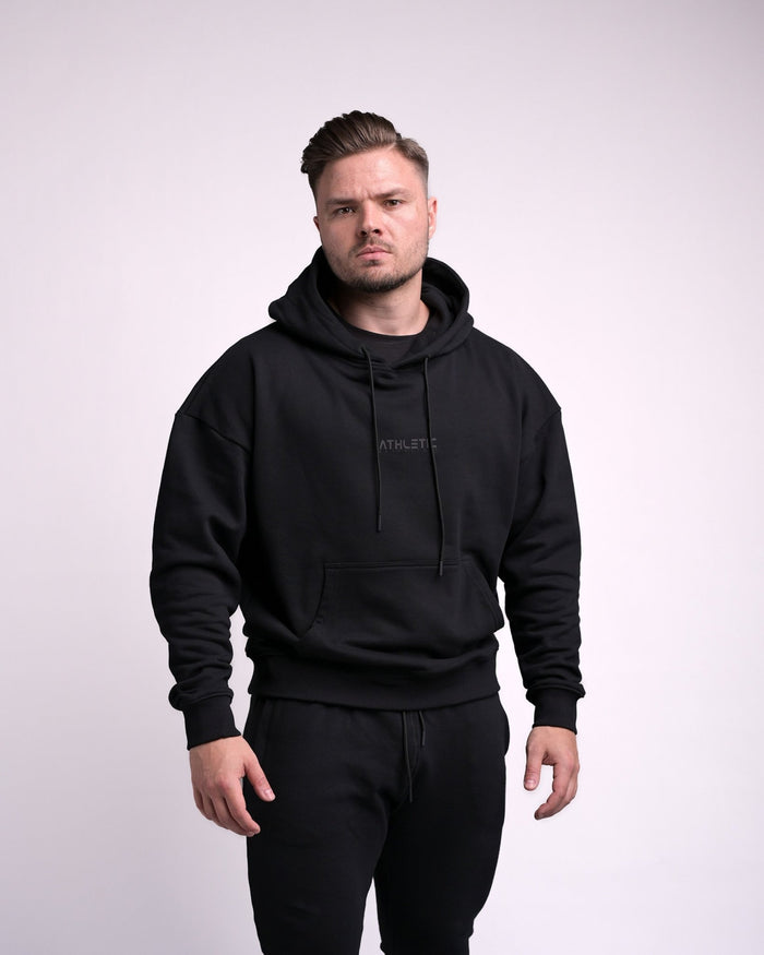 Oversize Hoodie (Black/Black) - Athletic Aesthetics