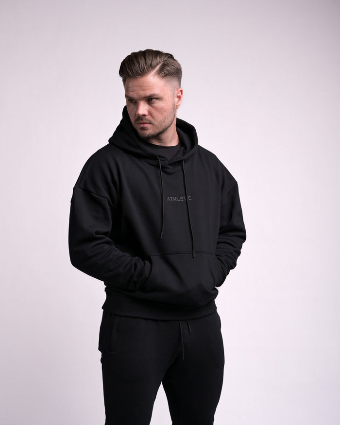 Oversize Hoodie (Black/Black) - Athletic Aesthetics