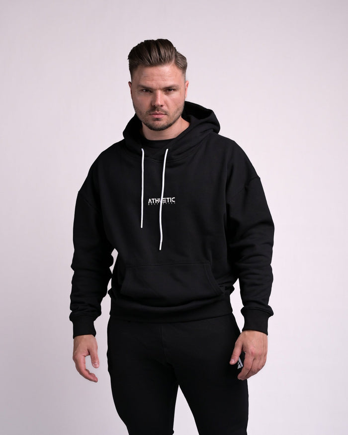 Oversize Hoodie (Black/White) - Athletic Aesthetics