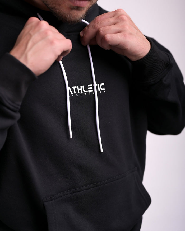 Oversize Hoodie (Black/White) - Athletic Aesthetics