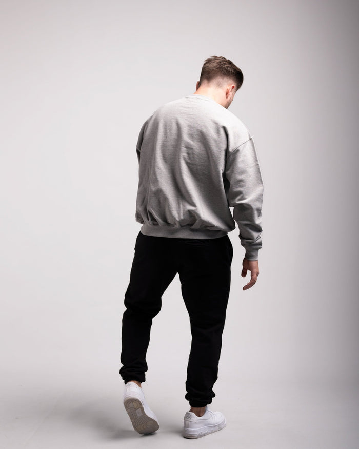 Oversized Crewneck Sweater (Grey Marl) - HQ Basics - Athletic Aesthetics