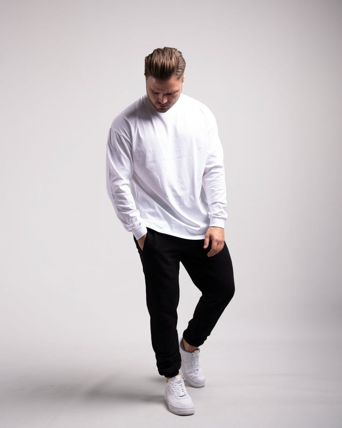 Oversized Longsleeve (White) - HQ Basics - Athletic Aesthetics