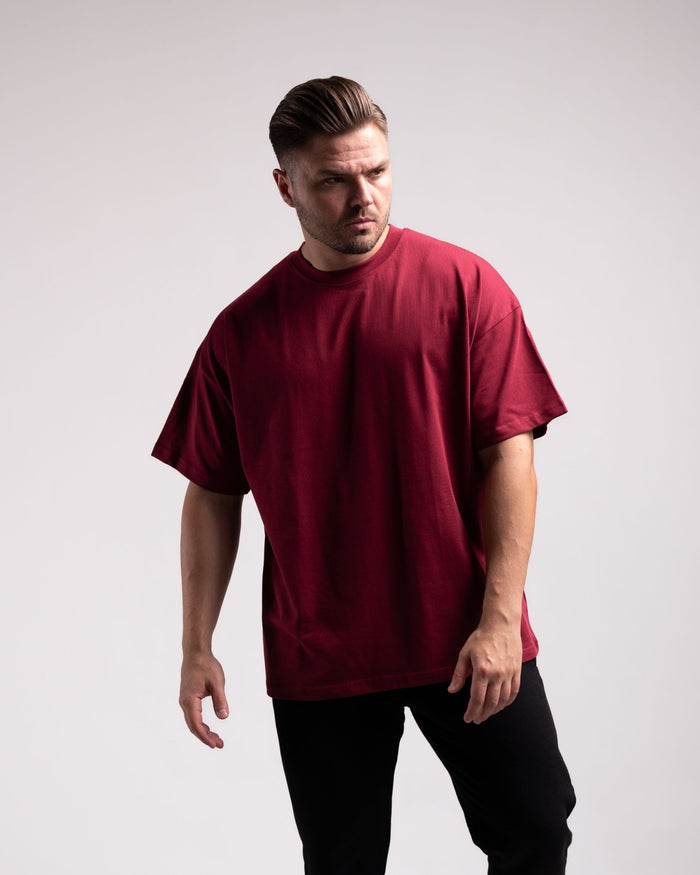 Oversized Tee (Burgundy) - HQ Basics - Athletic Aesthetics