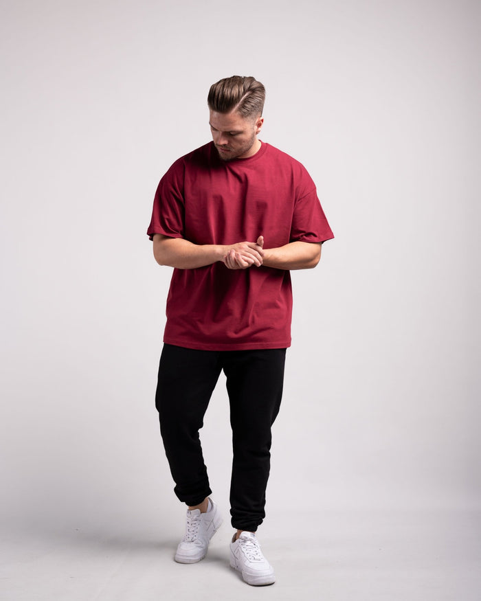 Oversized Tee (Burgundy) - HQ Basics - Athletic Aesthetics