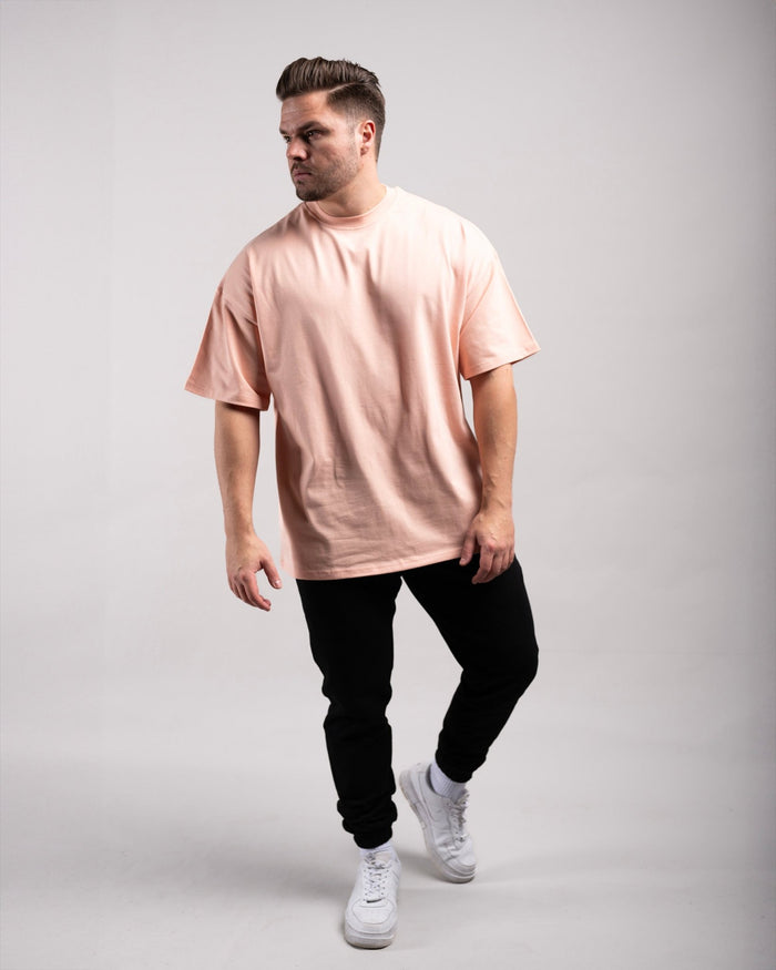 Oversized Tee (Creamy Pink) - HQ Basics - Athletic Aesthetics