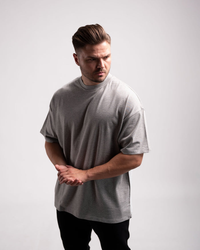 Oversized Tee (Grey Marl) - HQ Basics - Athletic Aesthetics