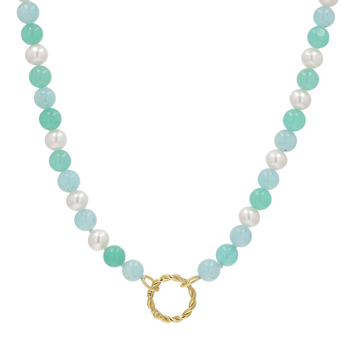 Pearl Aqua Connector Chain Necklace