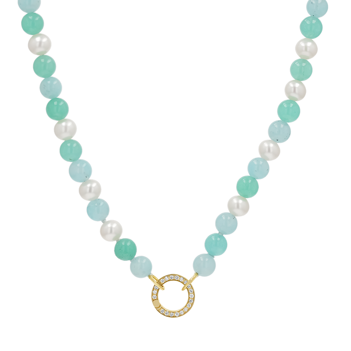 Pearl Aqua Connector Chain Necklace