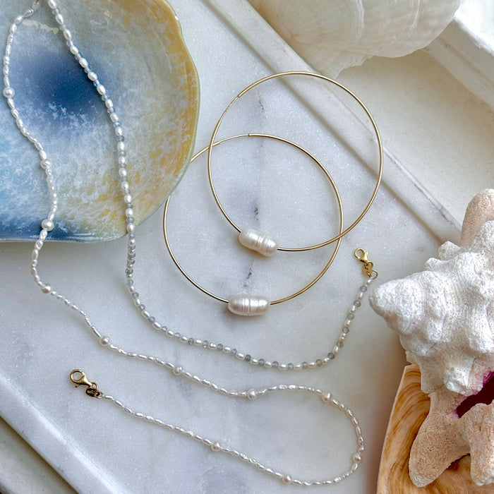 Pearl & Labradorite Strand Necklace