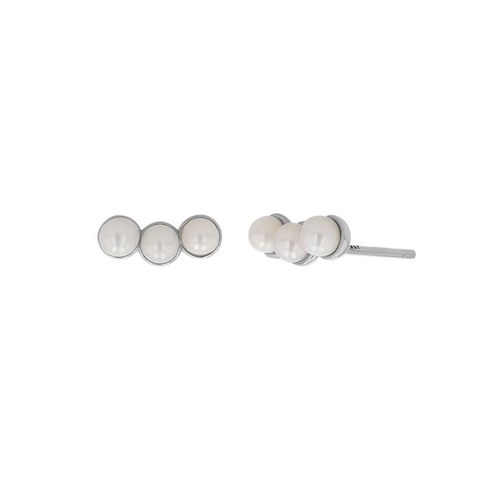 Pearl Trio Stud Earrings