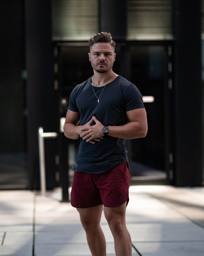 Performance Shorts 2.0 (Burgundy) - Athletic Aesthetics