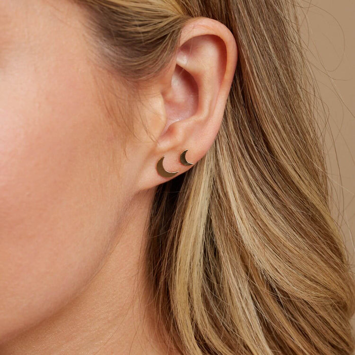 Petite Solid Moon Studs