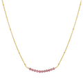 Pink Sapphire Bead Bar Necklace