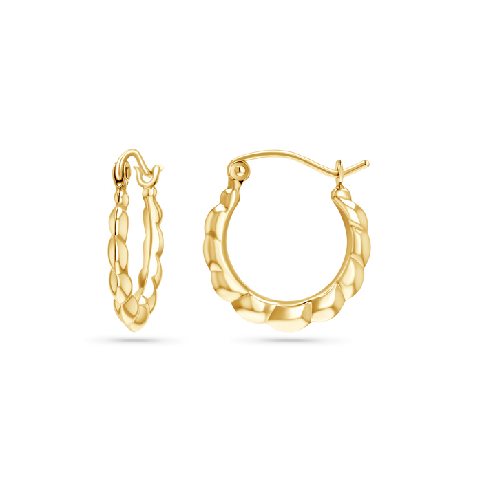 Puff Scallop Hoop Earrings