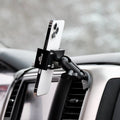 Image of Offroam Phone Mount installed securely in Ram 1500/2500/3500 2013-2018 & Ram Classic 2019-2024. This premium phone mount installs easily without drilling or glue. Spring loaded Universal holder for use with any phone. Perfect placement without blocking screens, driver view, or air flow. Fully adjustable positioning.