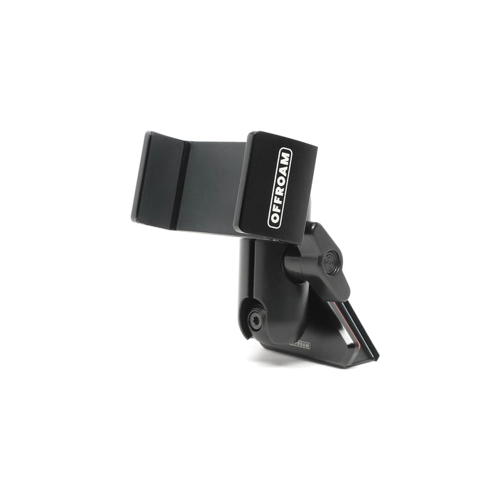 Image of Offroam Phone Mount for Ram 1500/2500/3500 2019-2026. This premium phone mount installs easily without drilling or glue. Spring loaded Universal holder for use with any phone. Perfect placement without blocking screens, driver view, or air flow. Fully adjustable positioning.